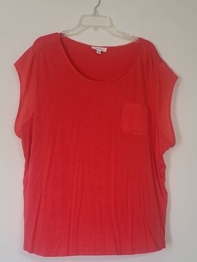 Calvin Klein Bright Red Short Sleeve Scoop Neck Tee